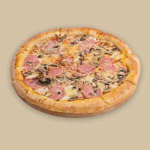 Пицца с ветчиной и грибами