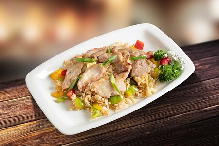 Теппаньяки Рис с курицей