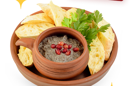 Икра грибная с хлебом пури