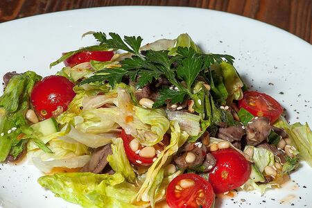 Салат с куриными сердечками 