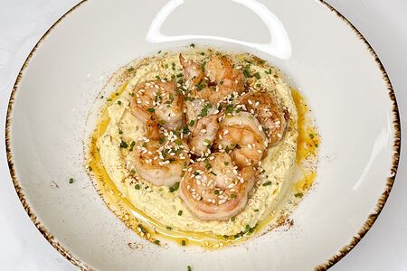 Хумус с креветками