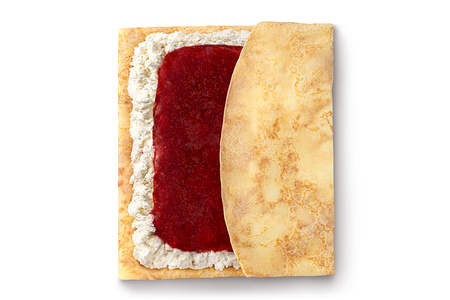 Блин творог и клубника