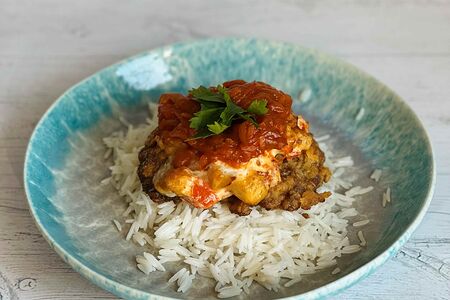 Отбивная из говядины с рисом