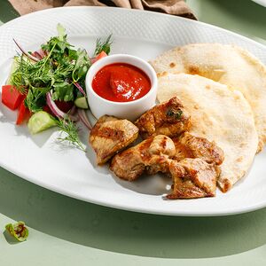 Шашлык из цыпленка с овощами