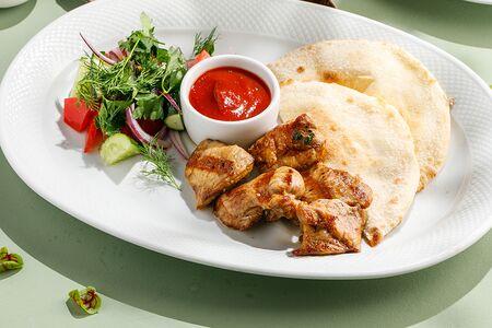 Шашлык из цыпленка с овощами