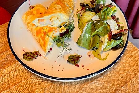 Омлет с креветками