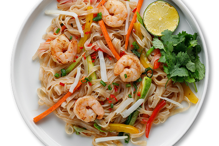 Пад-тай с креветками и овощами