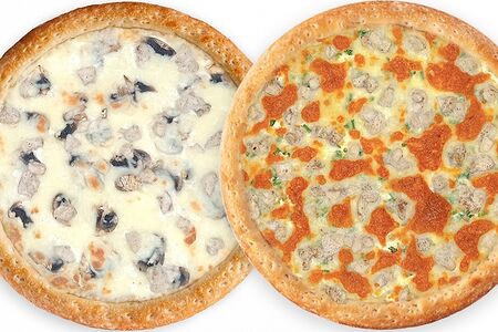 Комбо 2 пиццы Курочка с шампиньонами и Сочная курочка