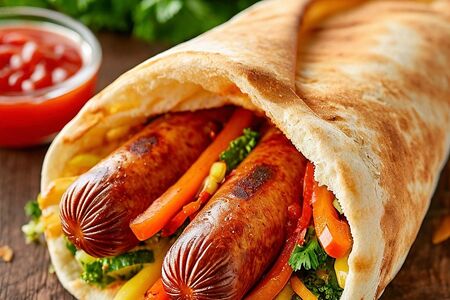 Двойной хот-дог в лаваше