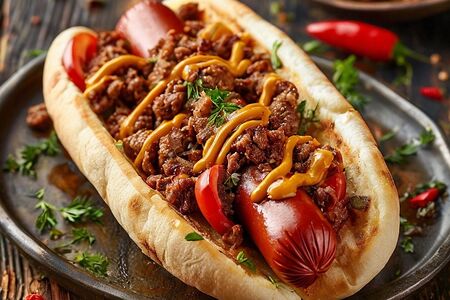 Хот-Дог в лепешке с мясом