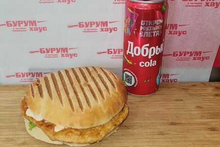 Бургер говяжий и Coca-Cola 