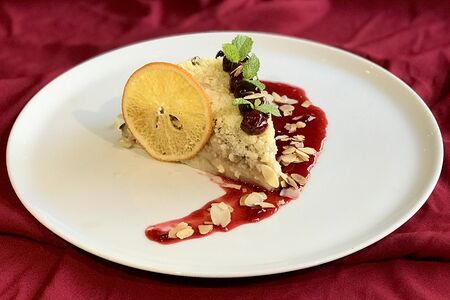 Французский пирог с грушей и яблоком