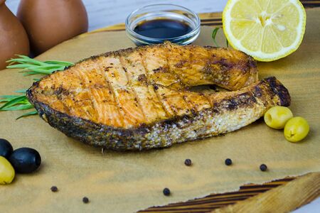 Семга на углях