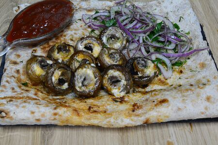 Шампиньоны на мангале 