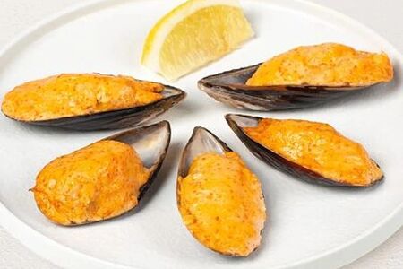 Мидии, запечённые с пармезаном