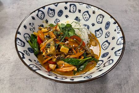 Карри с лапшой и курицей