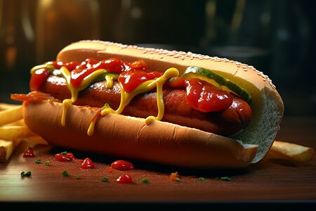 Хот-дог с хрустящим луком