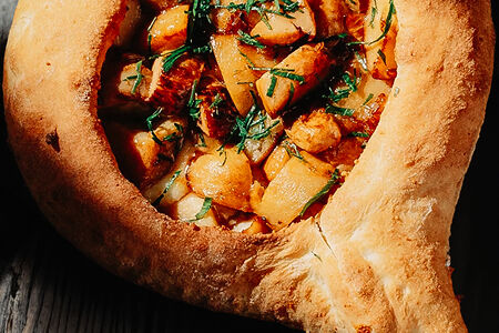 Хачапури с печеными овощами