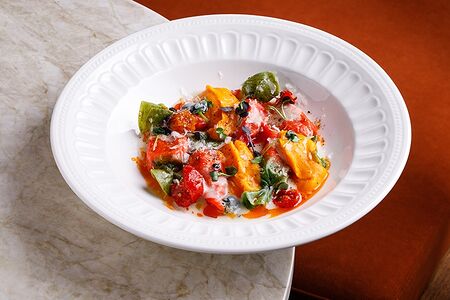 Равиоли с кроликом и кремом из моркови