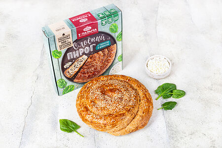 Слоеный пирог с творогом и шпинатом