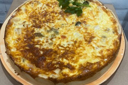 Киш с курой и грибами