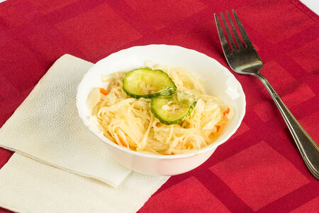 Салат из свежей капусты с огурцом