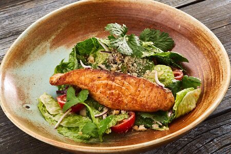 Цезаридзе с семгой на мангале