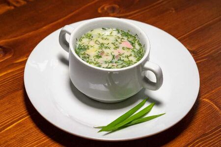 Окрошка с колбасой