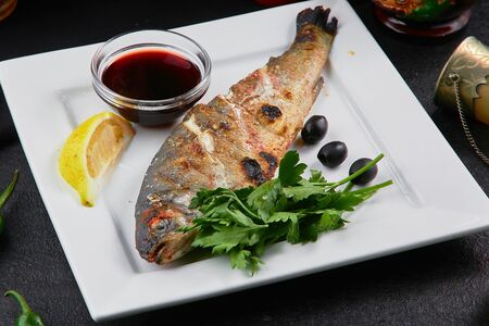 Сибас на мангале