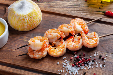 Тигровые креветки на гриле