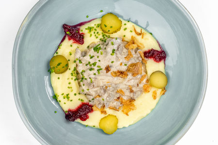 Бефстроганов с пюре