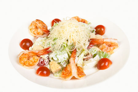 Салат Цезарь с креветками