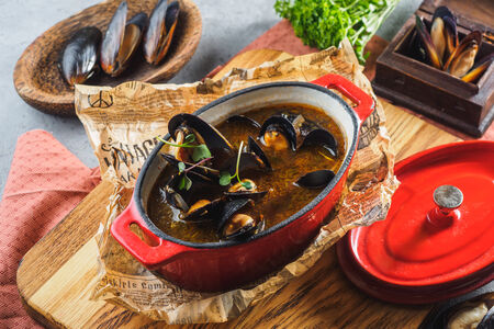 Соте из голубых мидий