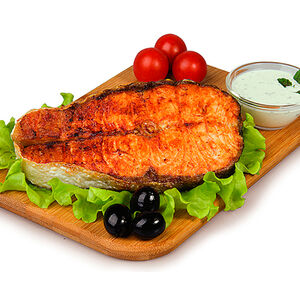 Стейк из сёмги на углях