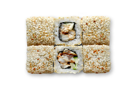 Ролл угорь с кунжутом