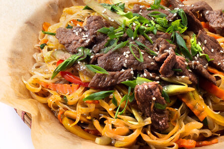 Рисовая лапша с говядиной