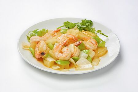 3 - Жареные креветки с ананасами