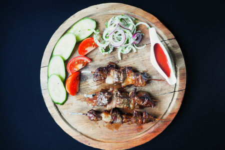 Шашлык из говяжьей печени