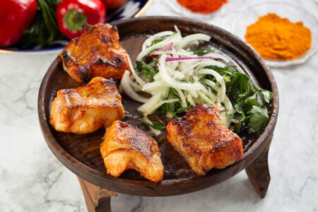 Жареная рыба сом