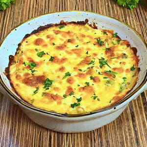 Запеканка из цветной капусты, брокколи и грибов шампиньонов 