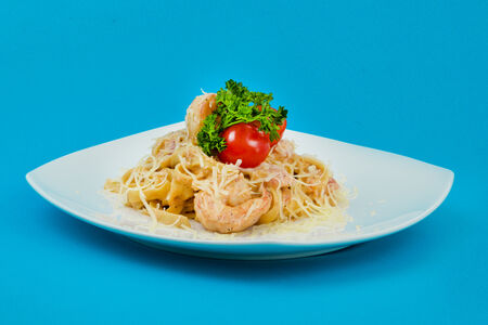 Феттуччине с креветкой