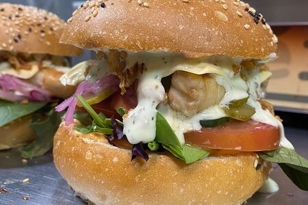 Бургер Посейдон с креветками