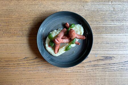 Молочные сосиски с картофельным пюре