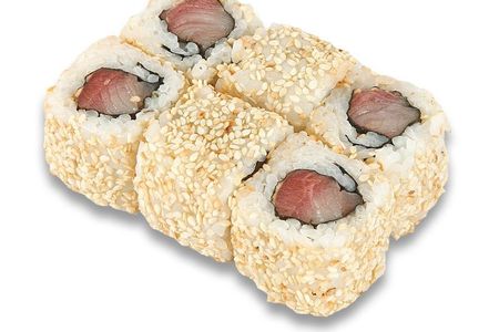 Спайси ролл C желтохвостом в кунжуте