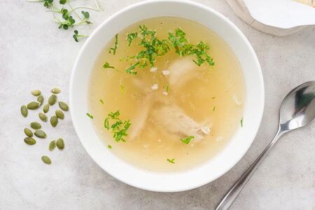 Куриный бульон с лапшой и курицей