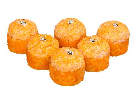 Запечённый ролл с лососем и креветкой