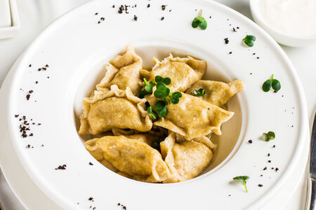 Вареники с адыгейским сыром и грибами