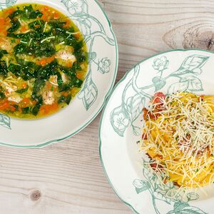 Итальянское комбо: паста Карбонара и Куриный суп