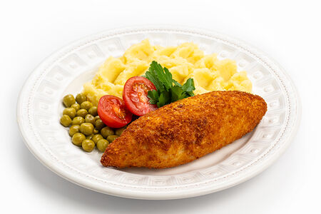 Котлета по-киевски с картофельным пюре