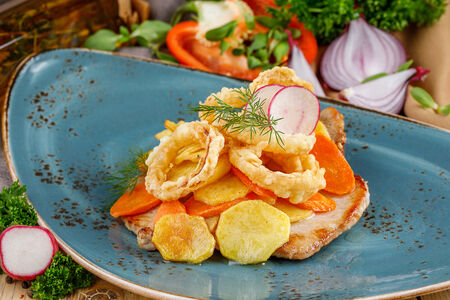 Смаженина с овощами